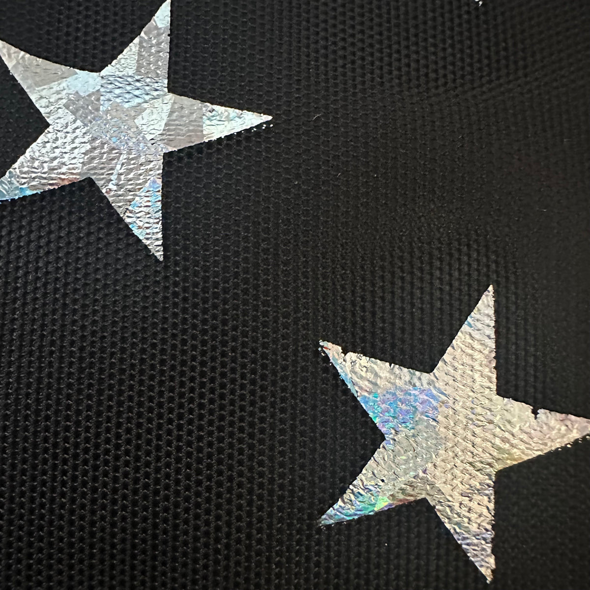 Holographic Star Power Mesh | Elite 4-Way Stretch at Spandex Palace