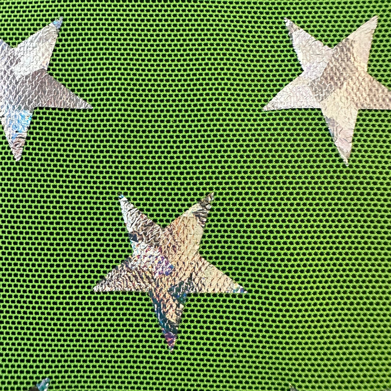 Holographic Star Power Mesh | Elite 4-Way Stretch at Spandex Palace