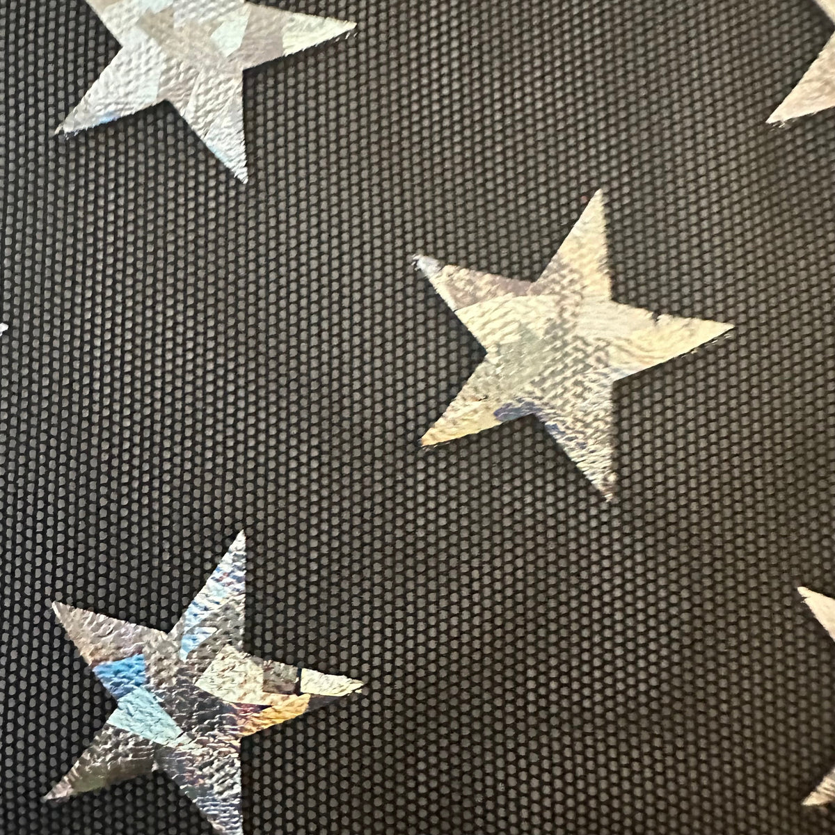 Holographic Star Power Mesh | Elite 4-Way Stretch at Spandex Palace