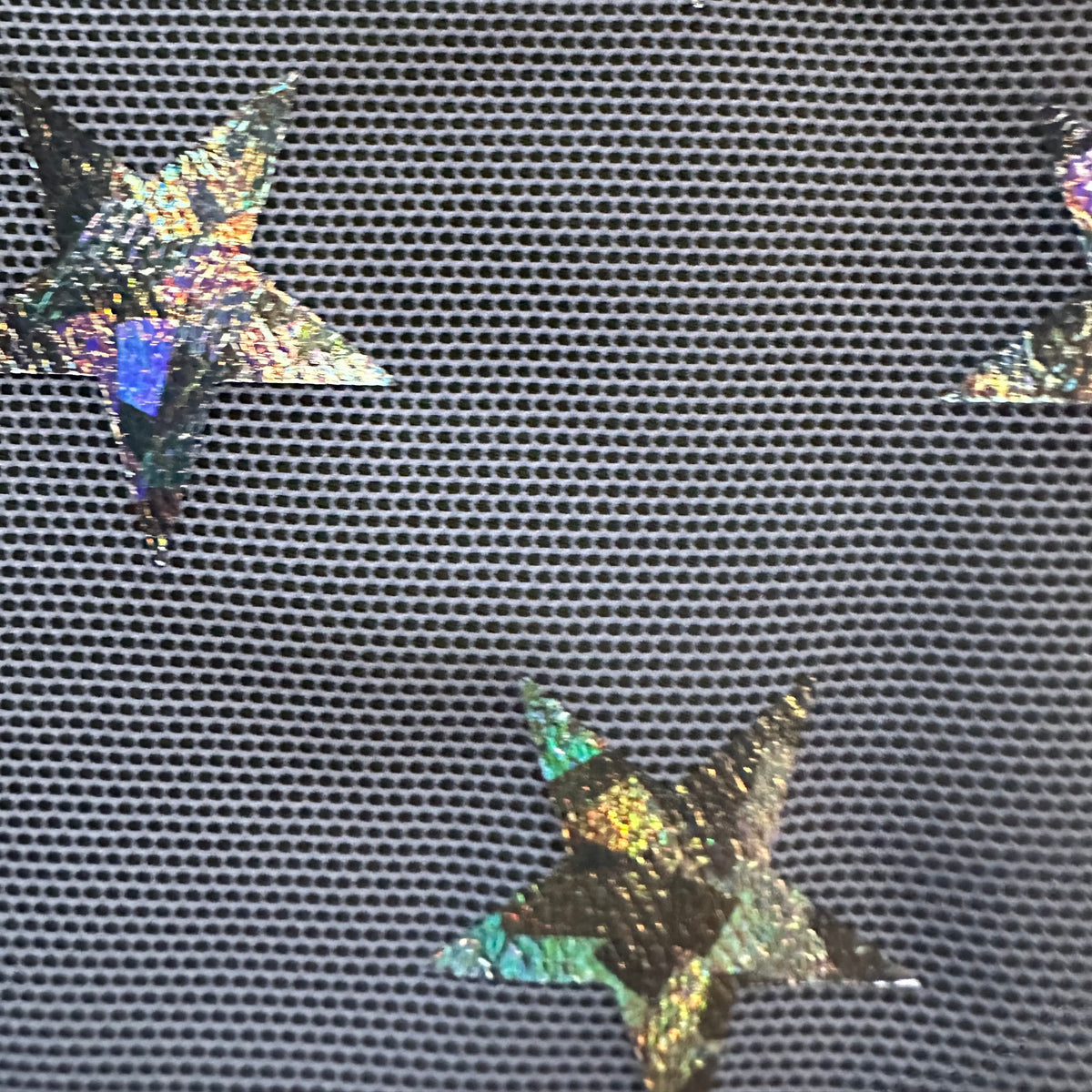 Holographic Star Power Mesh | Elite 4-Way Stretch at Spandex Palace