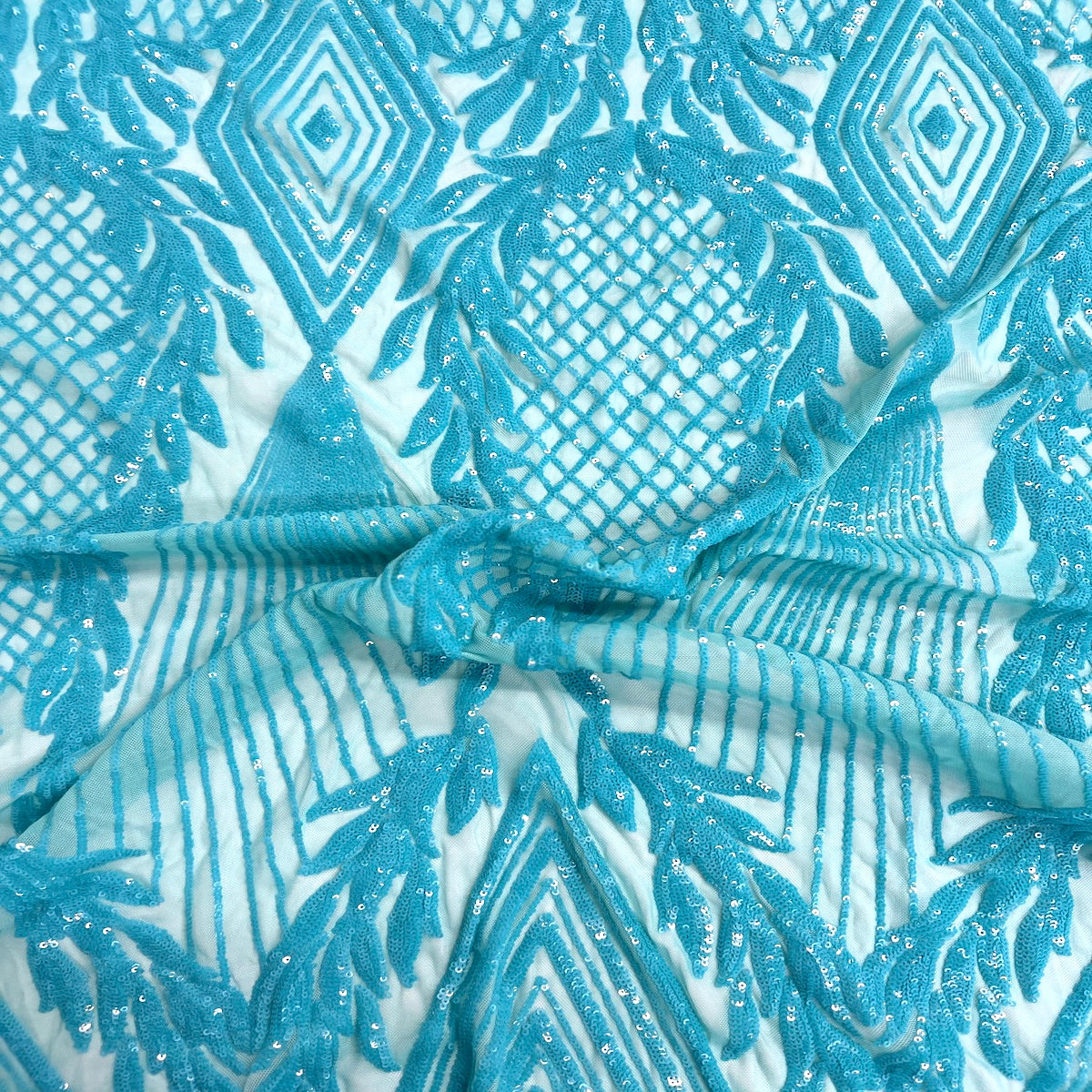 Alpica Geometric Stretch Sequins Fabric