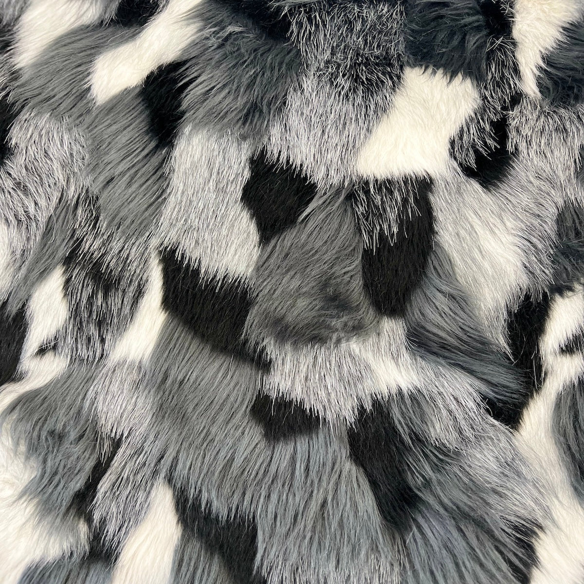 Multicolor Patchwork Faux Fur Fabric