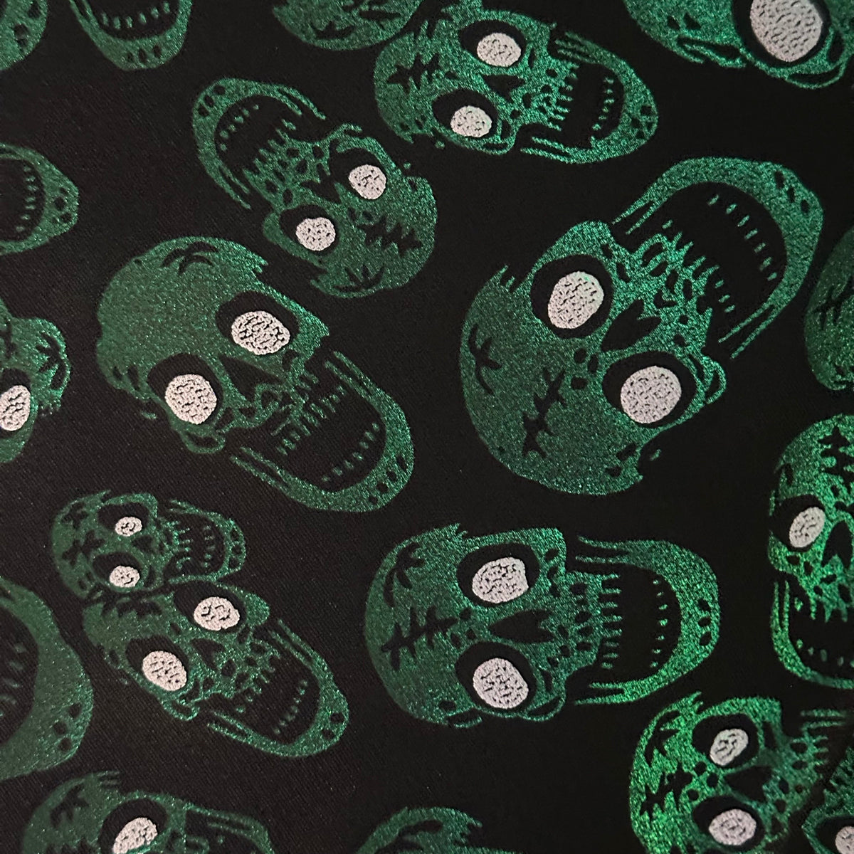 4-Way Skull Double Foil Print Stretch Nylon Fabric | Spandex Palace