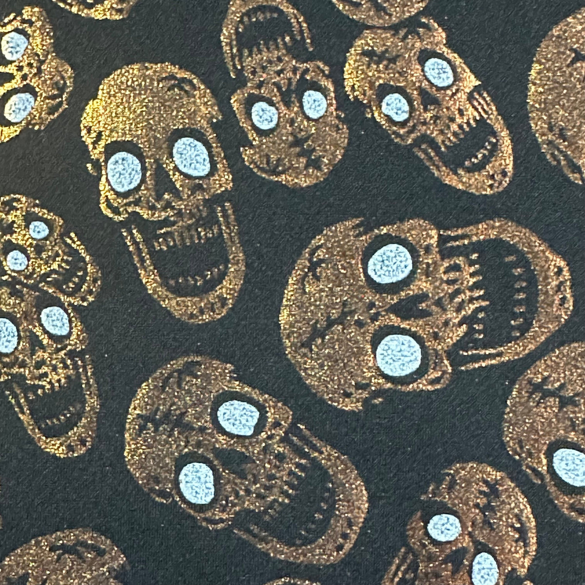 4-Way Skull Double Foil Print Stretch Nylon Fabric | Spandex Palace
