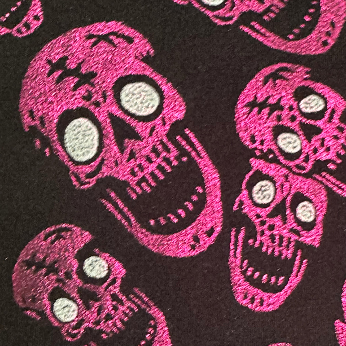 4-Way Skull Double Foil Print Stretch Nylon Fabric | Spandex Palace
