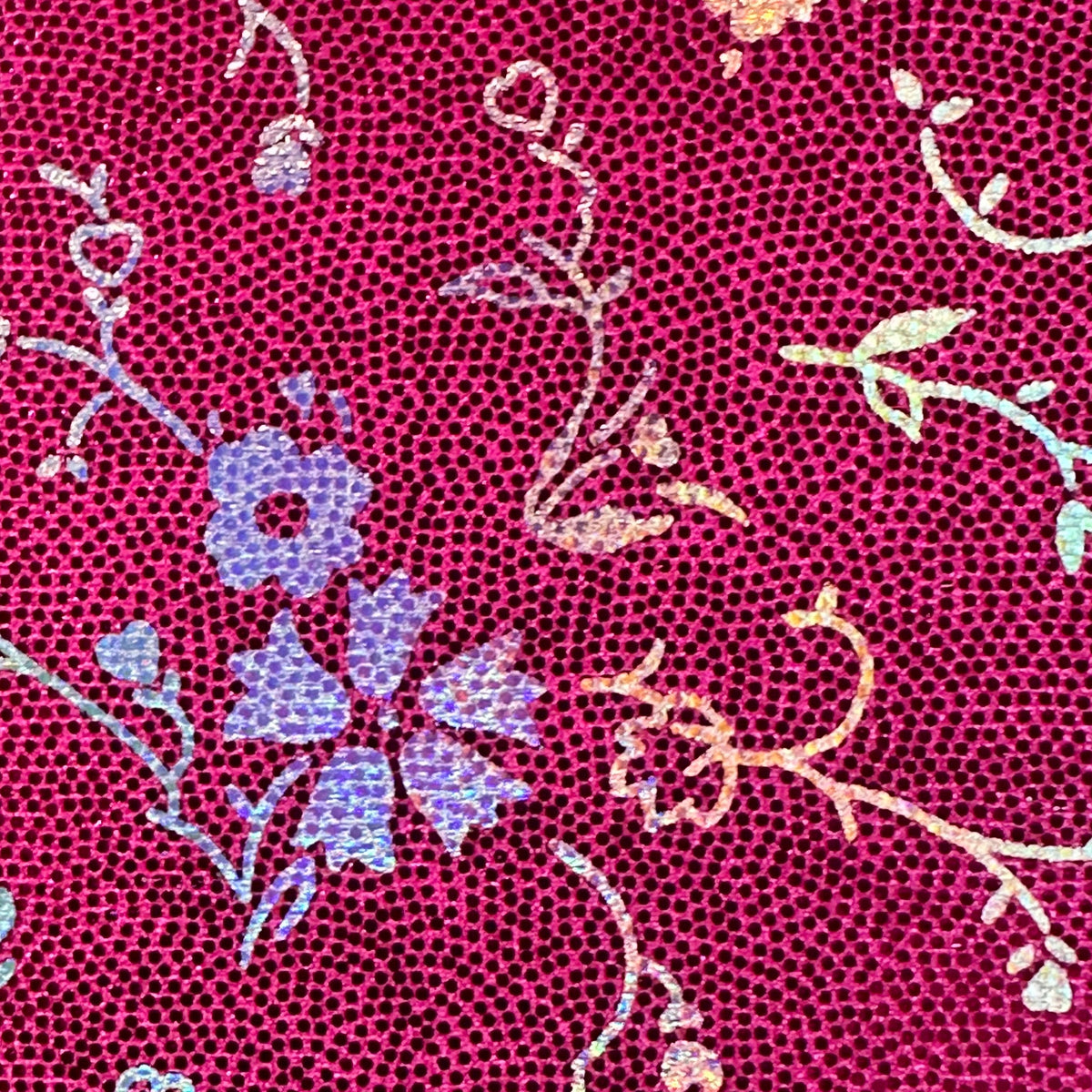 Floral 4-Way Stretch Holo Nylon Spandex Fabric | Spandex Palace