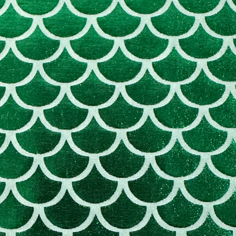 Mermaid Metallic Foil Luxe 100% Polyester Fabric | Spandex Palace