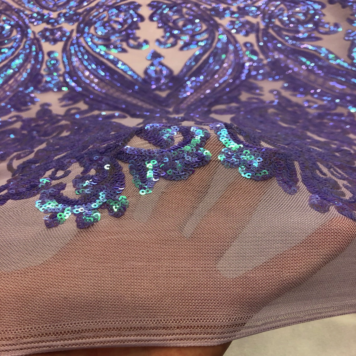 Catina Damask Stretch Sequins Fabric
