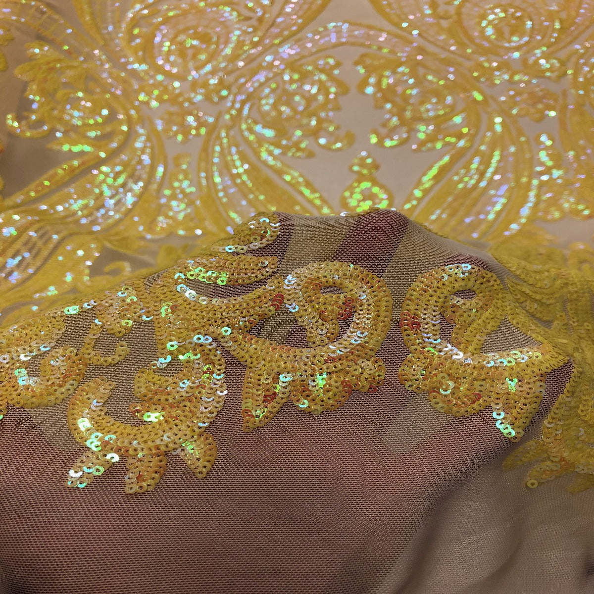 Catina Damask Stretch Sequins Fabric
