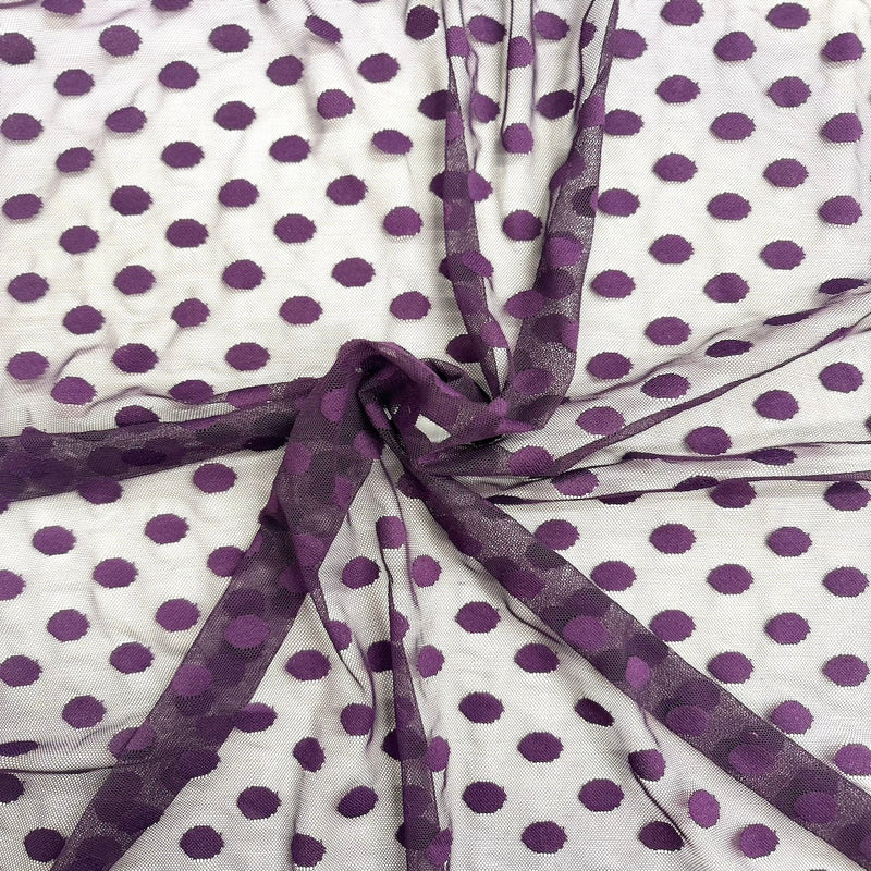 Flocked Polka Dot Mesh Fabric
