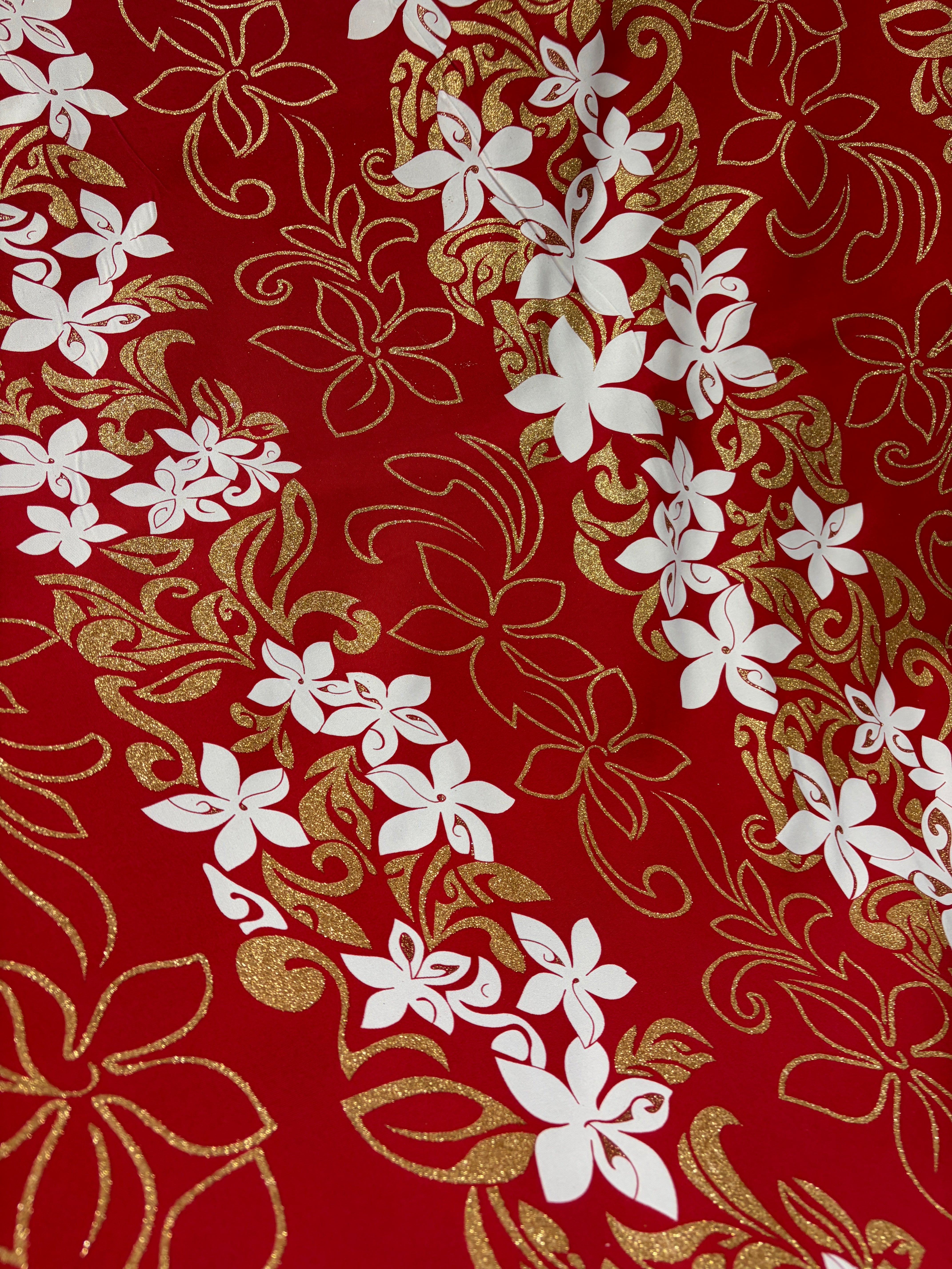 Tiare Garden Glitter Polyester Fabric | Islands Fabric