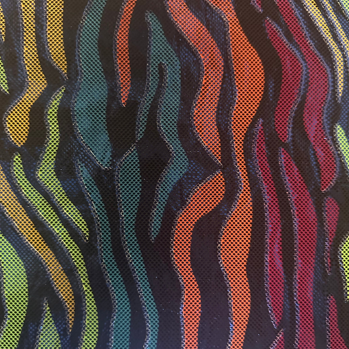 4-Way Stretch Fantastic Fever Foil Polyester Spandex Fabric | Spandex Palace