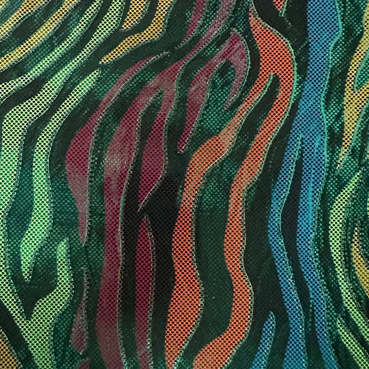 4-Way Stretch Fantastic Fever Foil Polyester Spandex Fabric | Spandex Palace