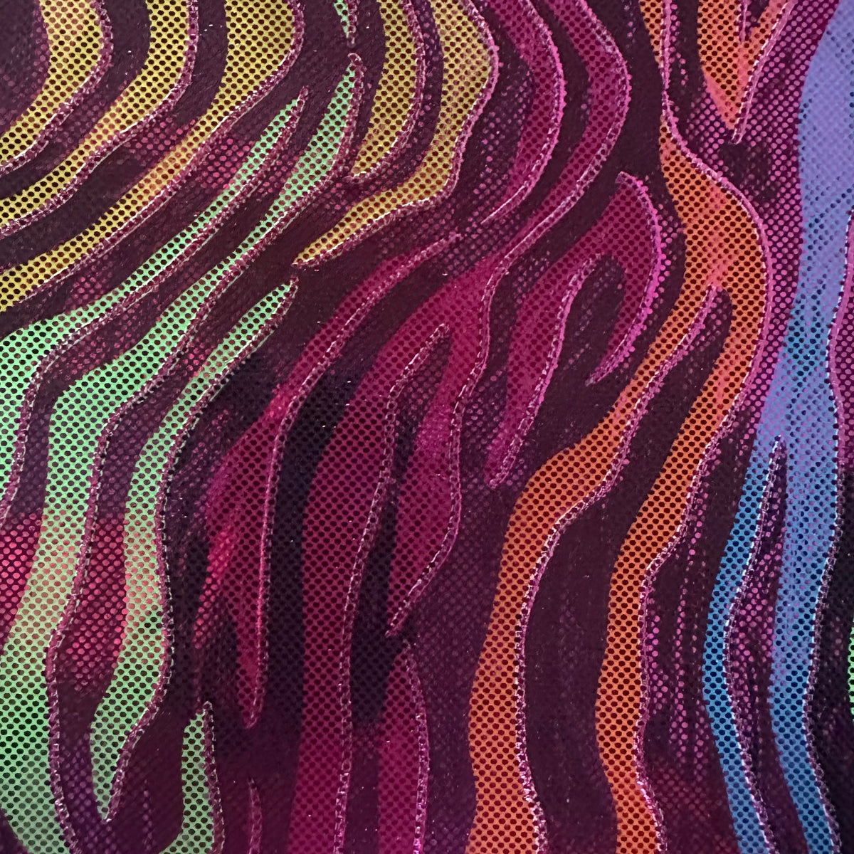4-Way Stretch Fantastic Fever Foil Polyester Spandex Fabric | Spandex Palace