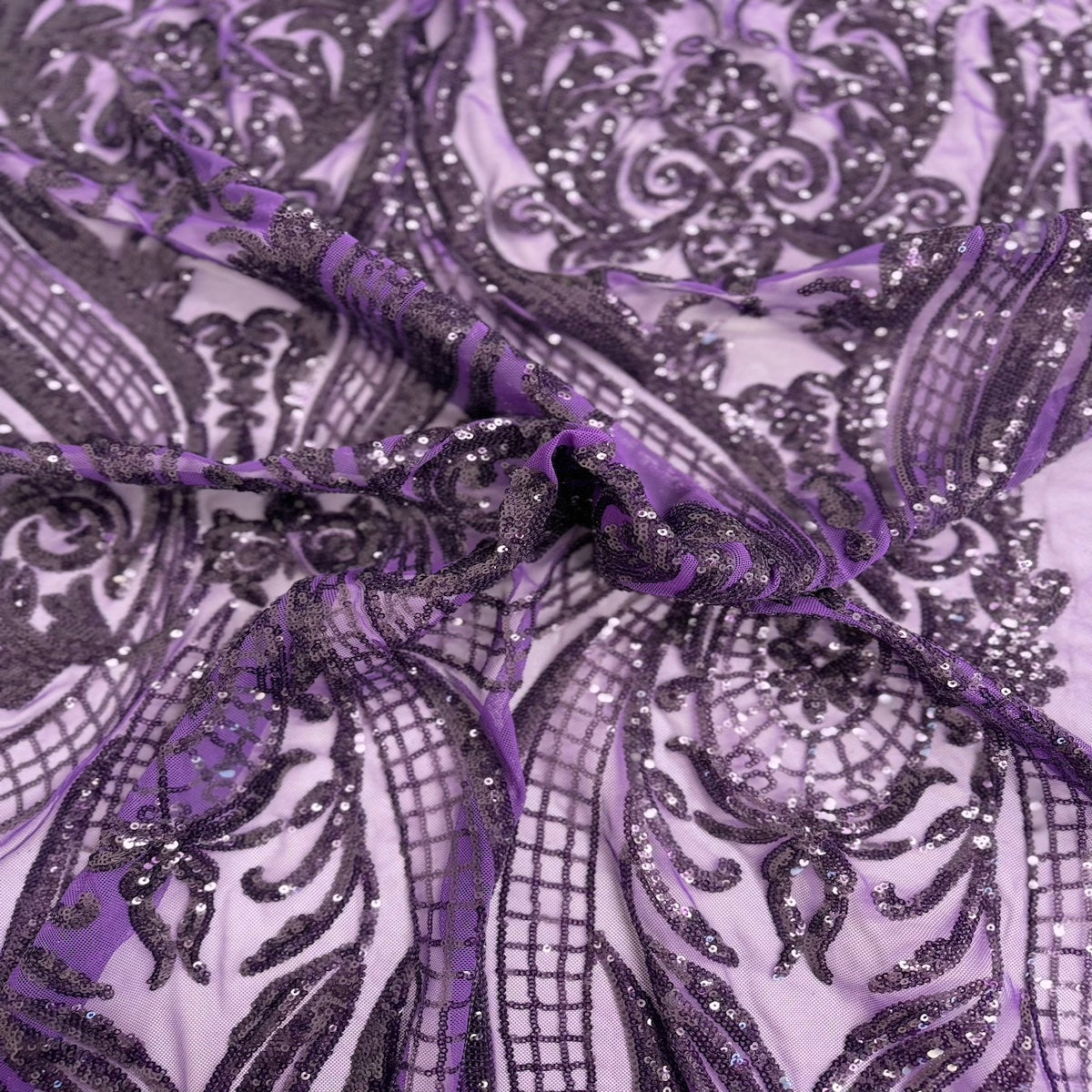 Catina Damask Stretch Sequins Fabric