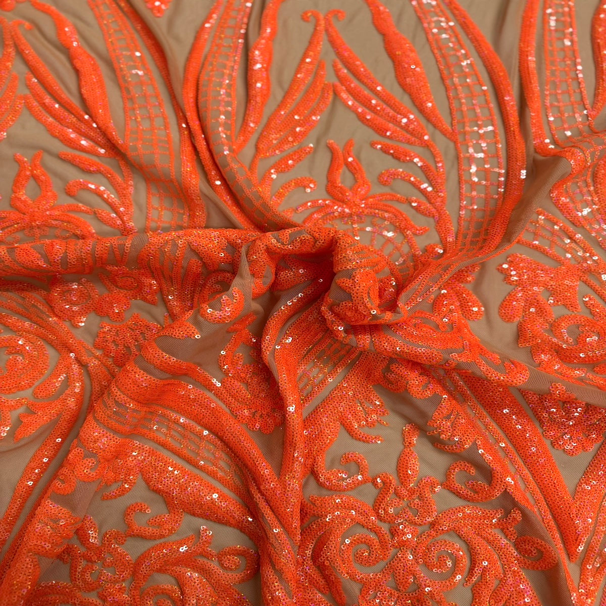 Catina Damask Stretch Sequins Fabric