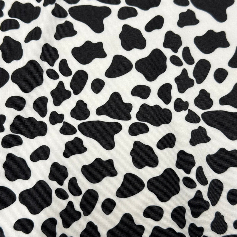 Poly Spandex Vibrant  Cow Print 4-Way Stretch Fabric | Spandex Palace