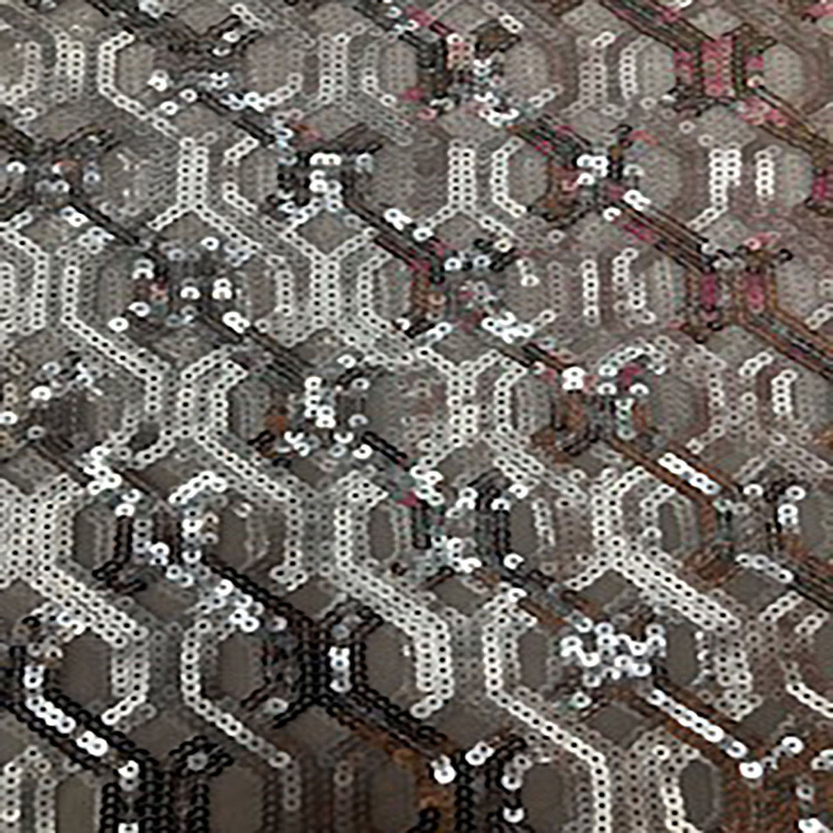 Radiant Mosaic Octagon Sequin Mesh Polyester Fabric | Spandex Palace