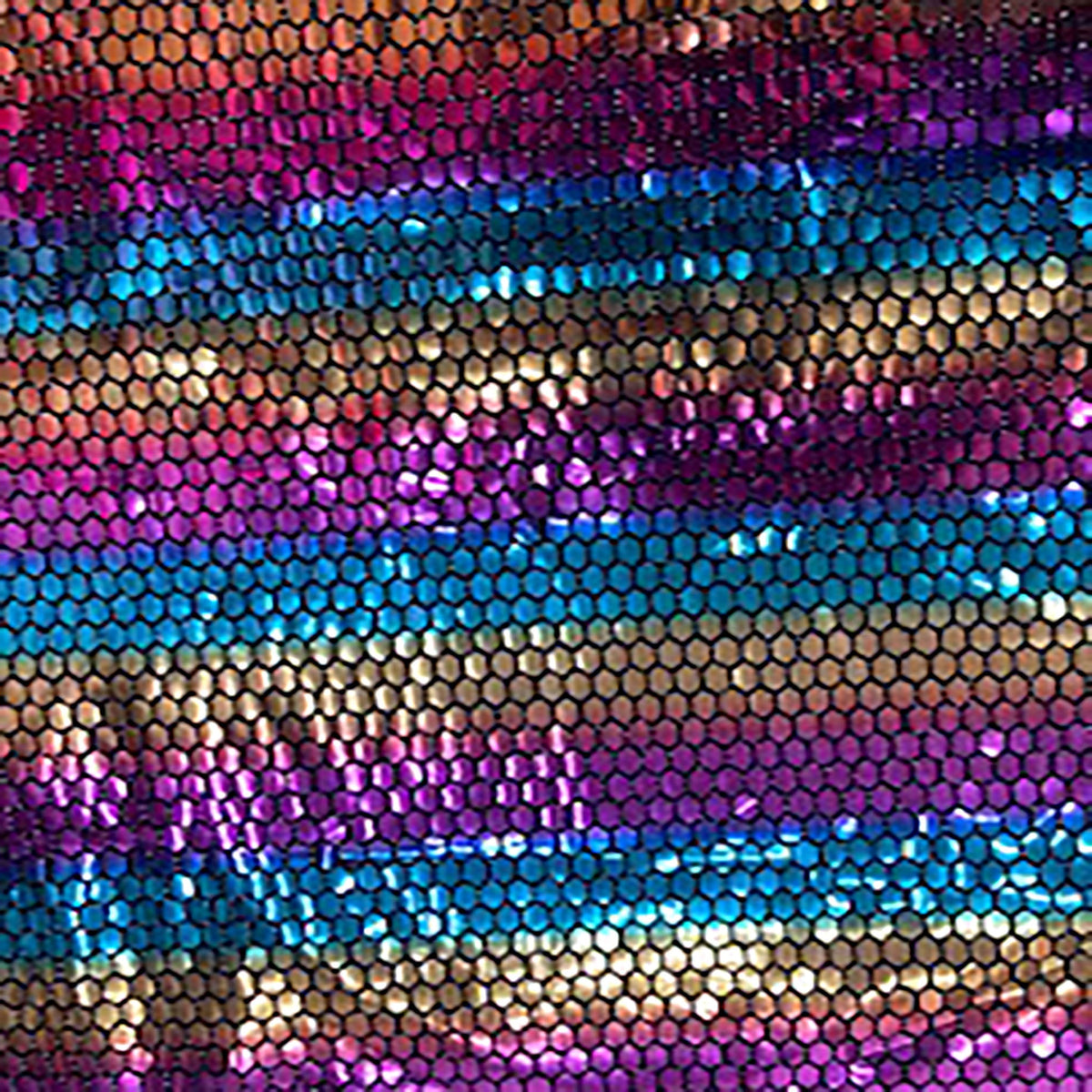 Honeycomb Sequins Glow Nylon Metallic Spandex Fabric | Spandex Palace