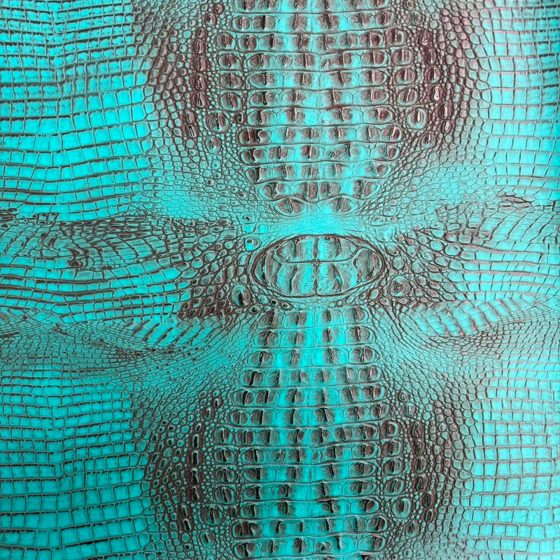 Mugger Two Tone Gator Faux Leather Vinyl Fabric