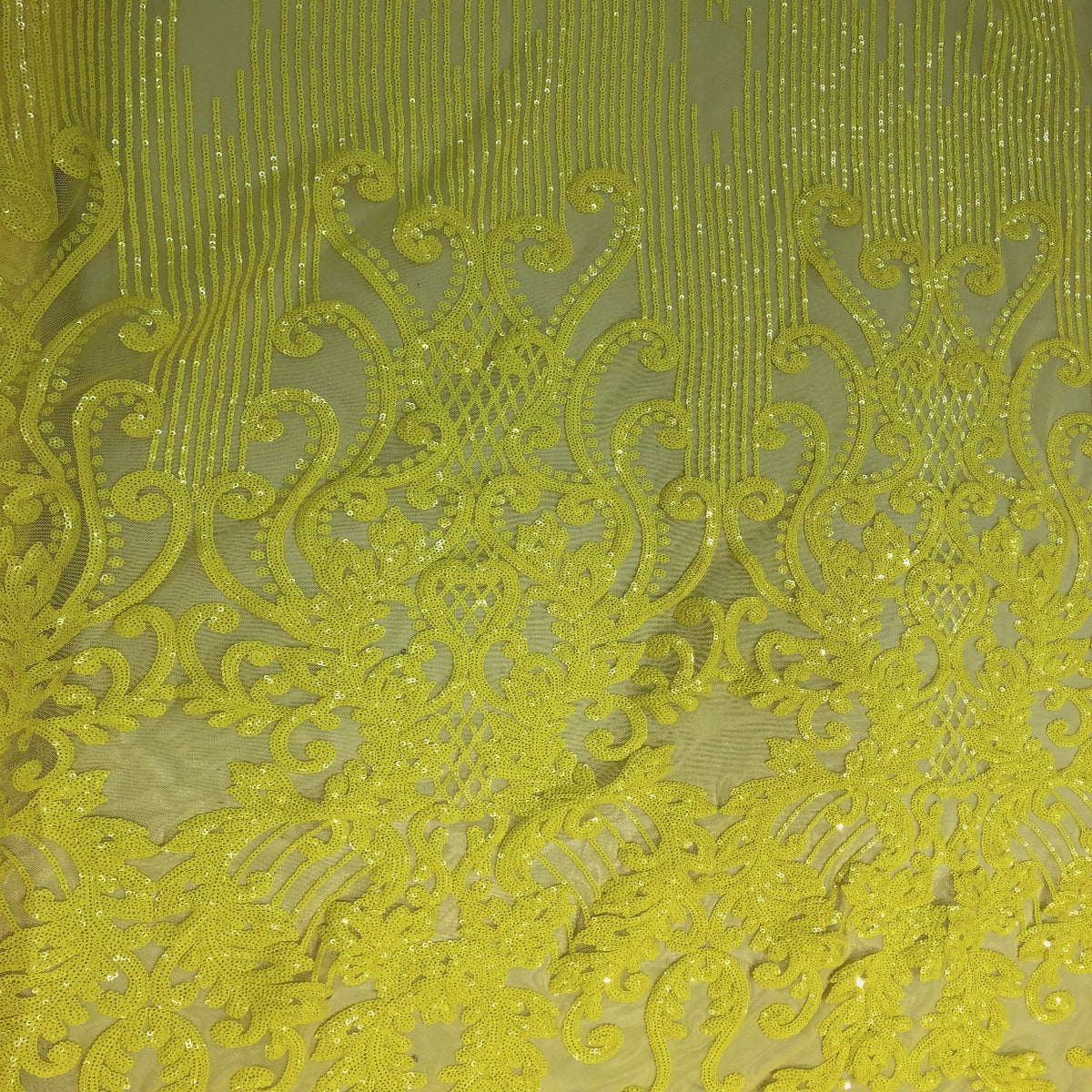 Alta Striped Damask Stretch Sequins Fabric