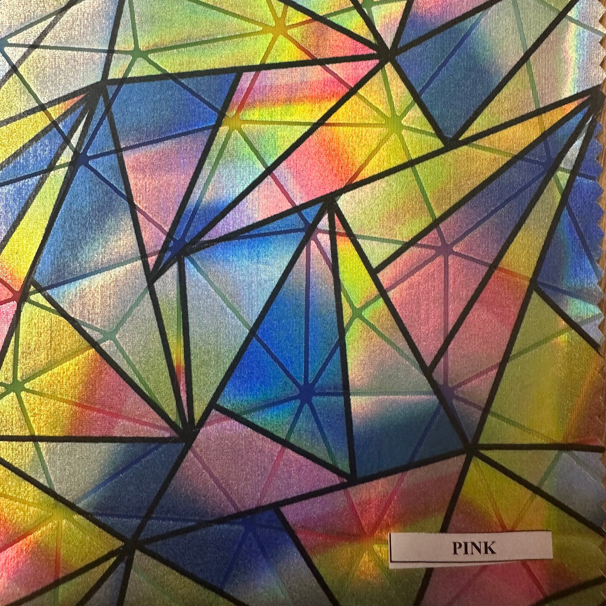 Triangle 4-Way Multi Radiant Foil Poly Stretch Fabric | Spandex Palace