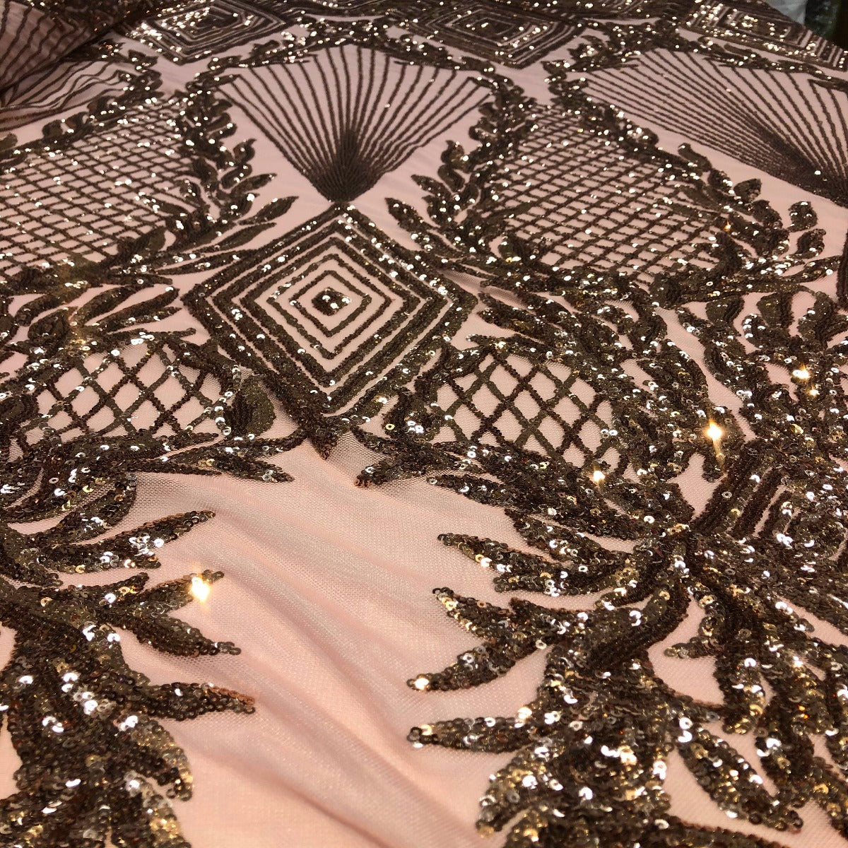 Alpica Geometric Stretch Sequins Fabric