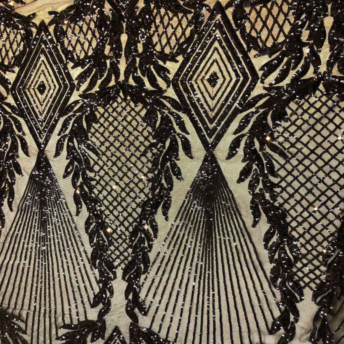Alpica Geometric Stretch Sequins Fabric