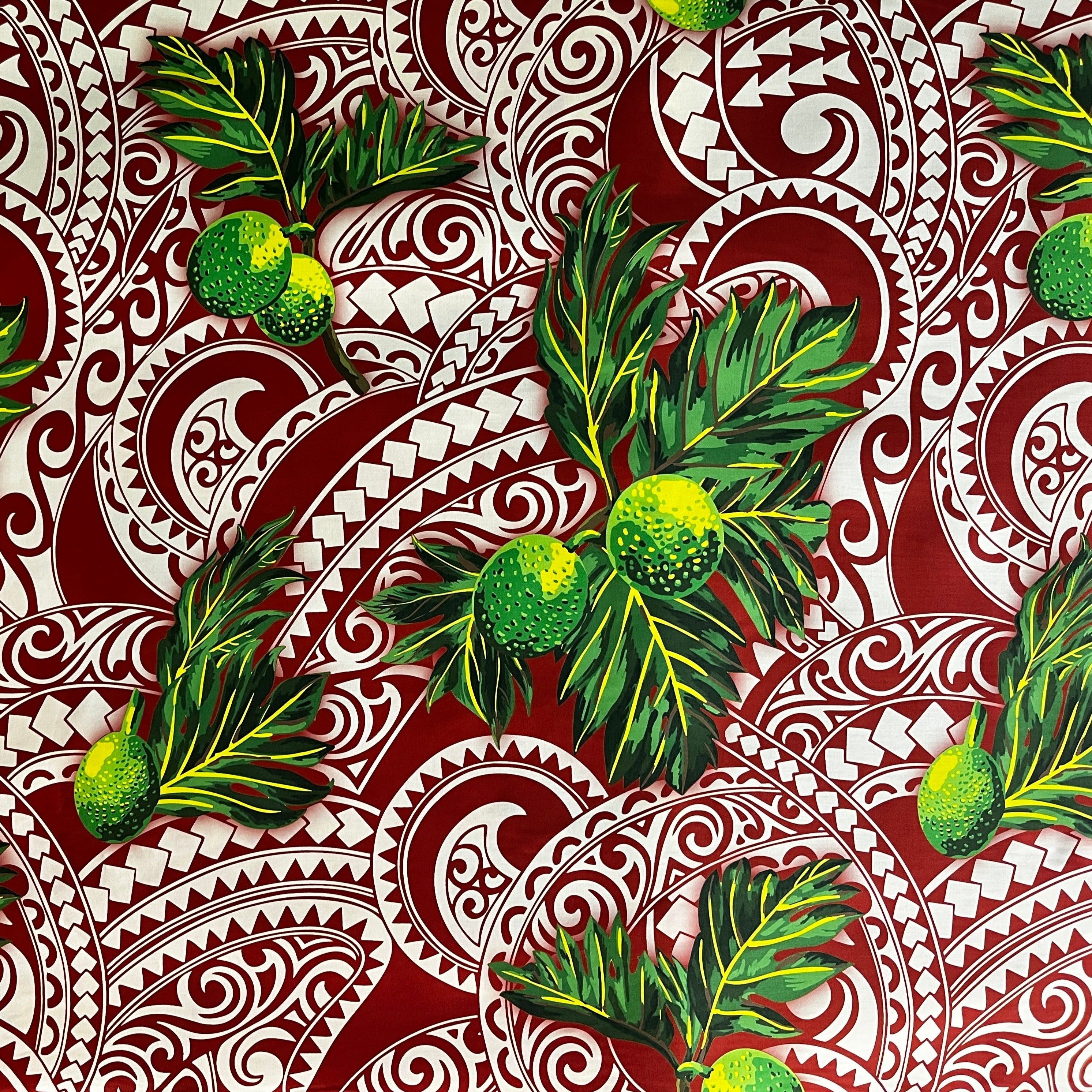 Longan, Traditional Tattoo Background Poly Cotton Fabric | Islands Fabric