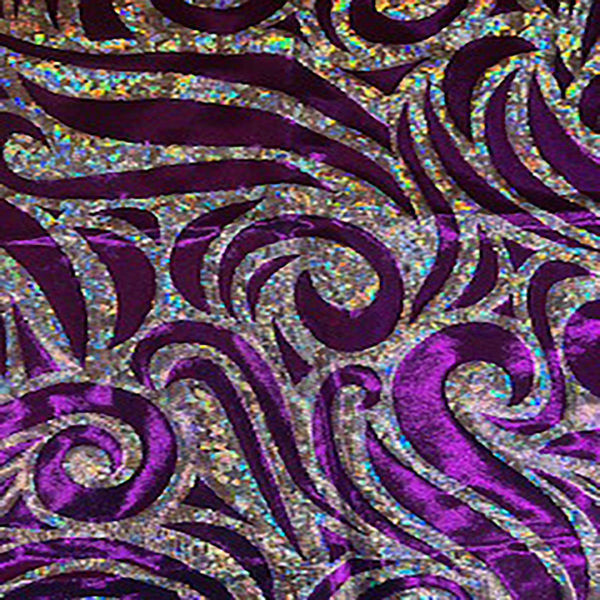 Stellar 4-Way Paisley Foggy Foil Nylon Spandex Fabric | Spandex Palace