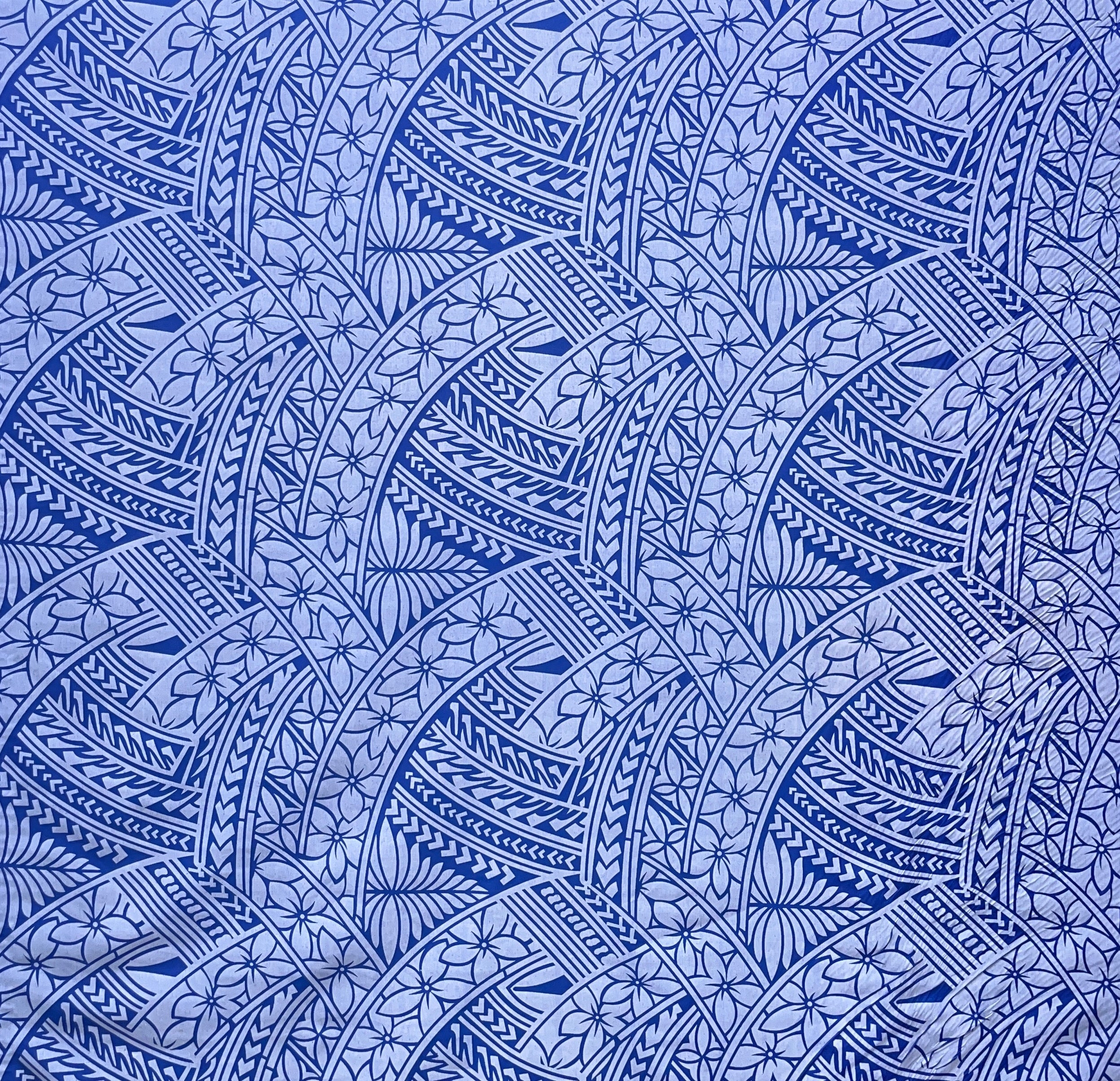 Hibiscus Traditional Polynesian Tattoo Poly Cotton Fabric | Islands Fabric
