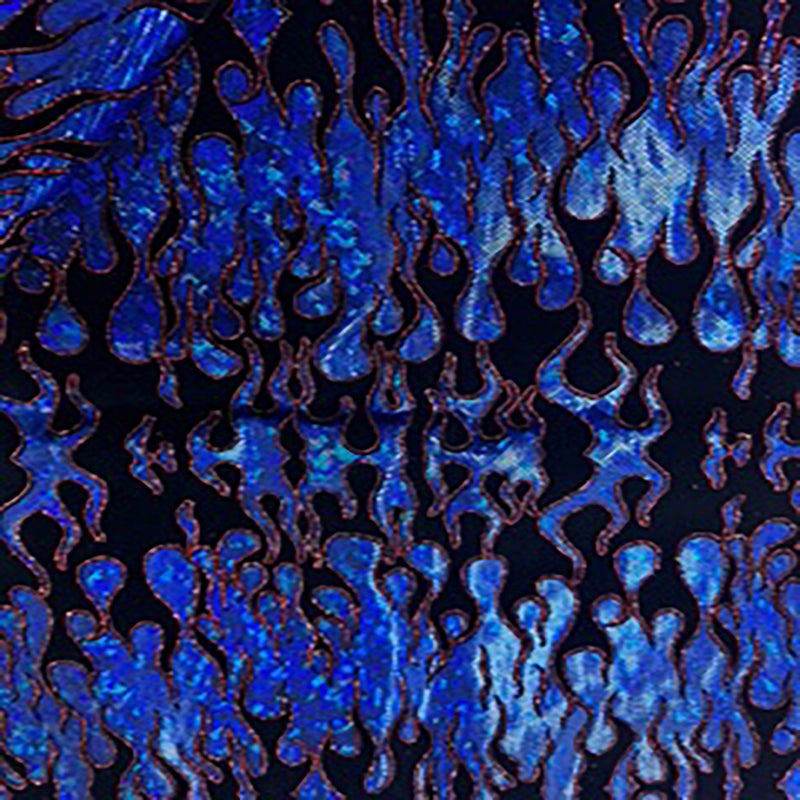 Holographic Fire Foil Print Nylon Spandex Fabric | Spandex Palace