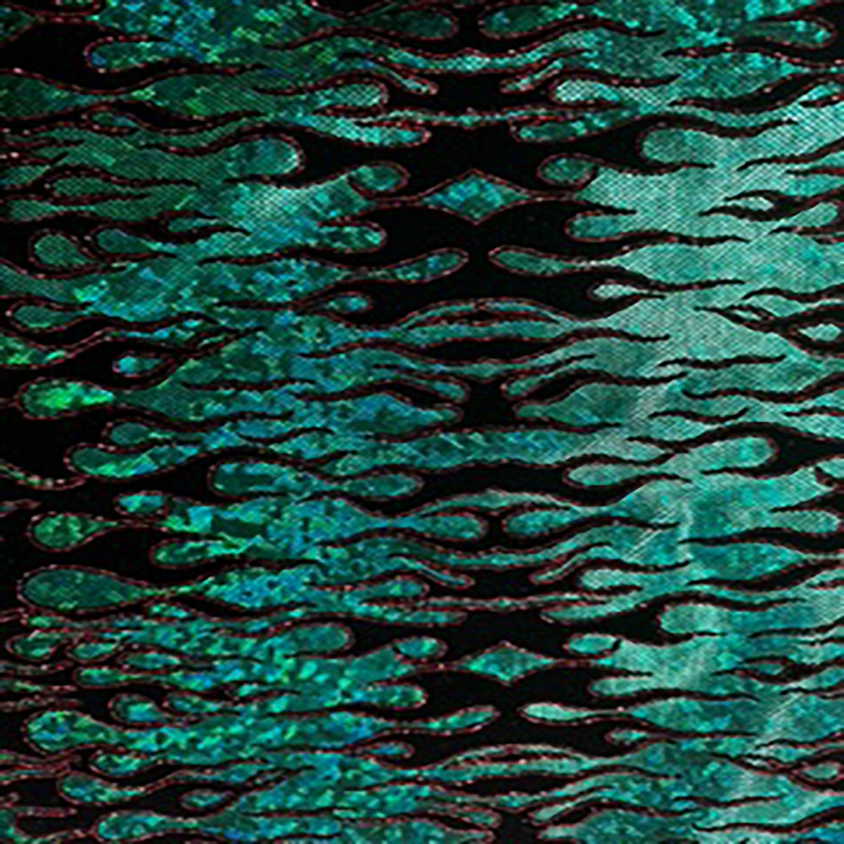 Holographic Fire Foil Print Nylon Spandex Fabric | Spandex Palace