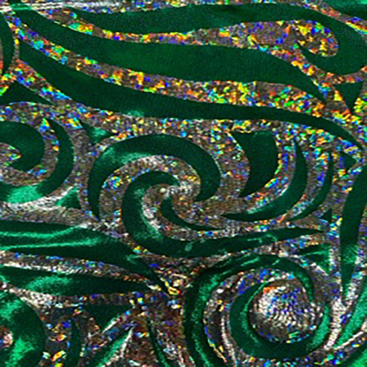 Stellar 4-Way Paisley Foggy Foil Nylon Spandex Fabric | Spandex Palace