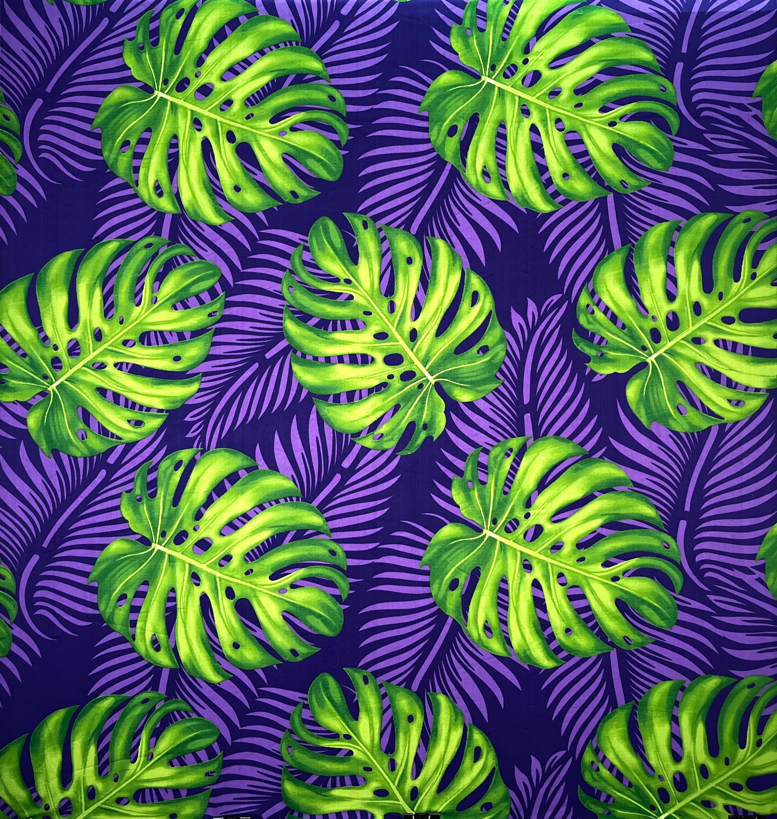 Monstera Dypsis Lutescens Leaves Fabric  | Peachskin