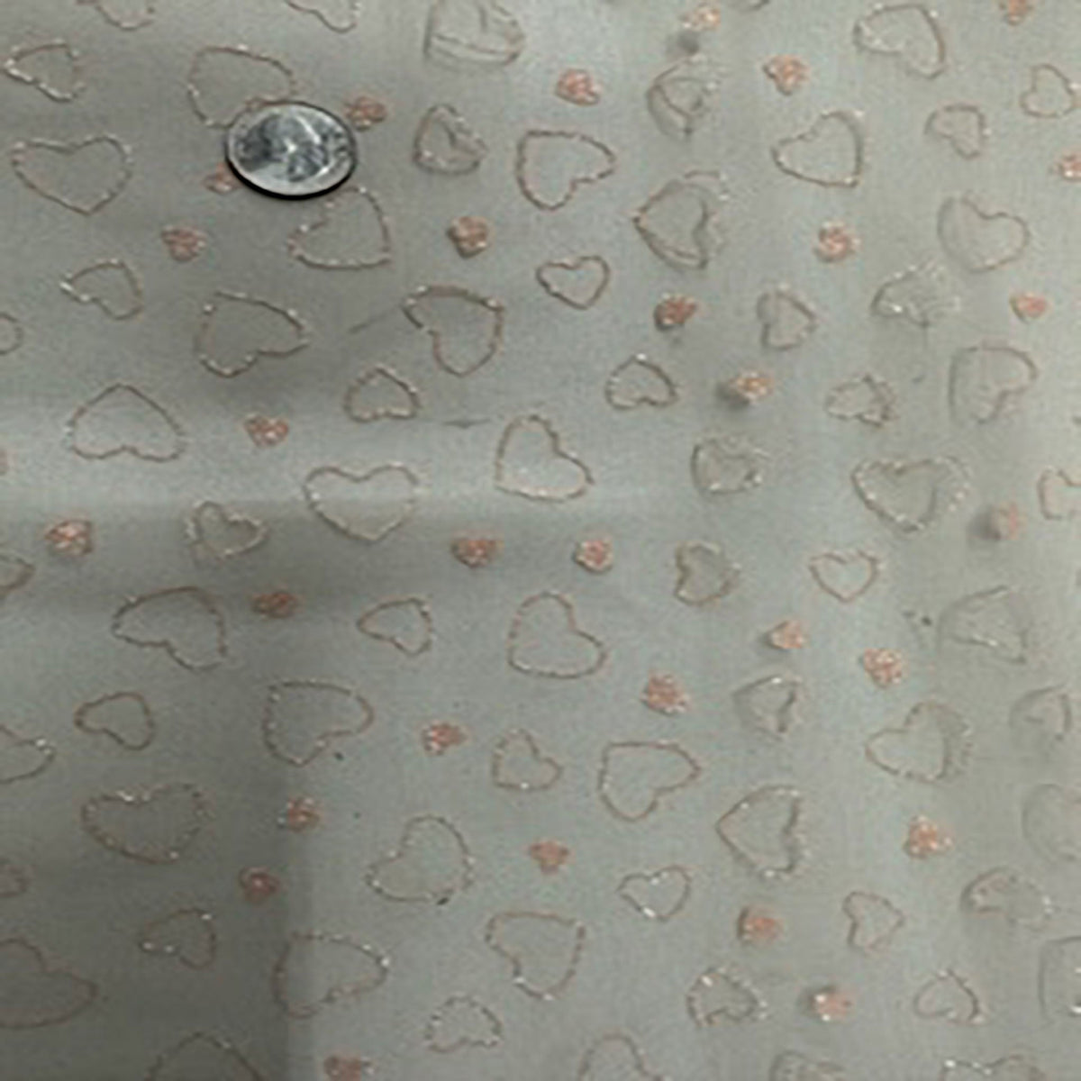 Heart Romantic Glitter Print Polyester Mesh Fabric | Spandex Palace