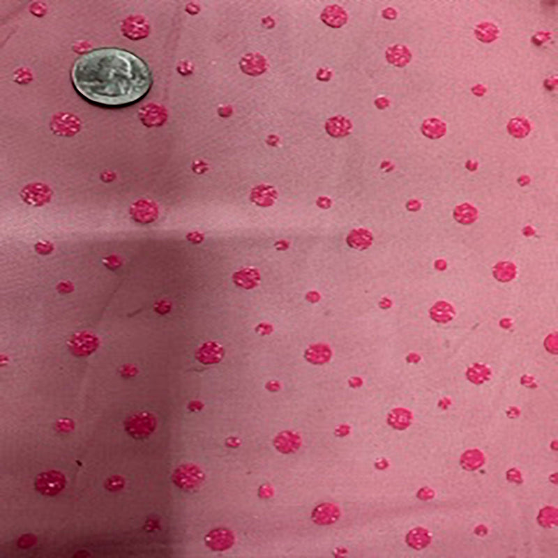 Cosmic Glitter Drop Dots Print Polyester Mesh Fabric | Spandex Palace