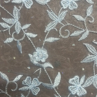 Organza Luxe Flower Embroidery Polyester Fabric | Spandex Palace