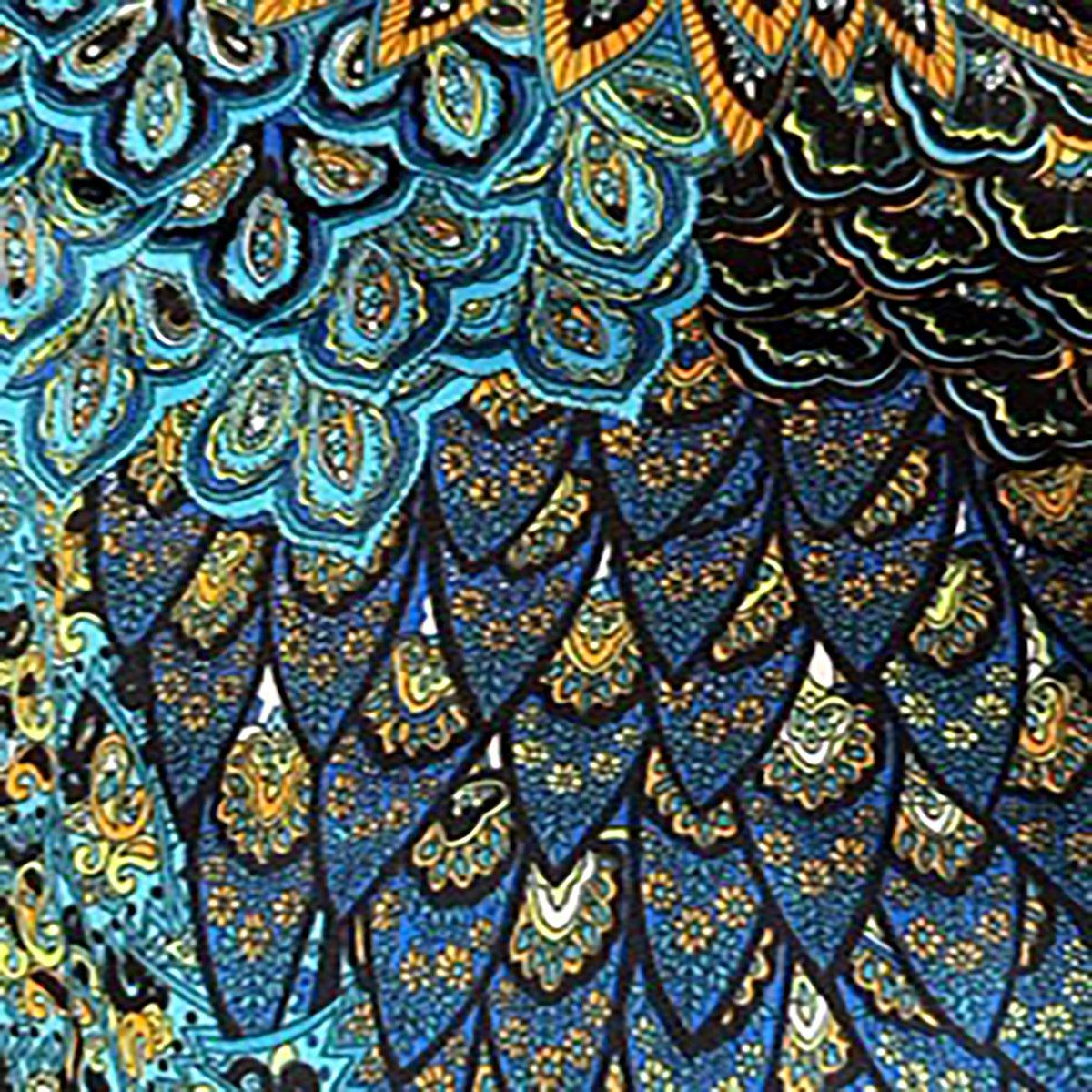 Exotic Peacock Paisley Print Polyester Spandex Fabric | Spandex Palace