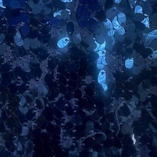 Sequins Dangling on Mesh Polyester Stretch Fabric | Spandex Palace