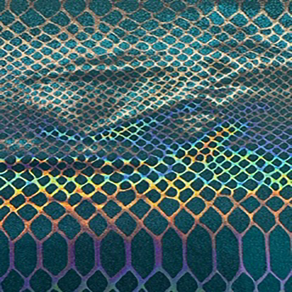 4-Way Nylon Stretch Iridiscent Geometric Pattern Fabric | Luminous Couture Stretch l Spandex Palace