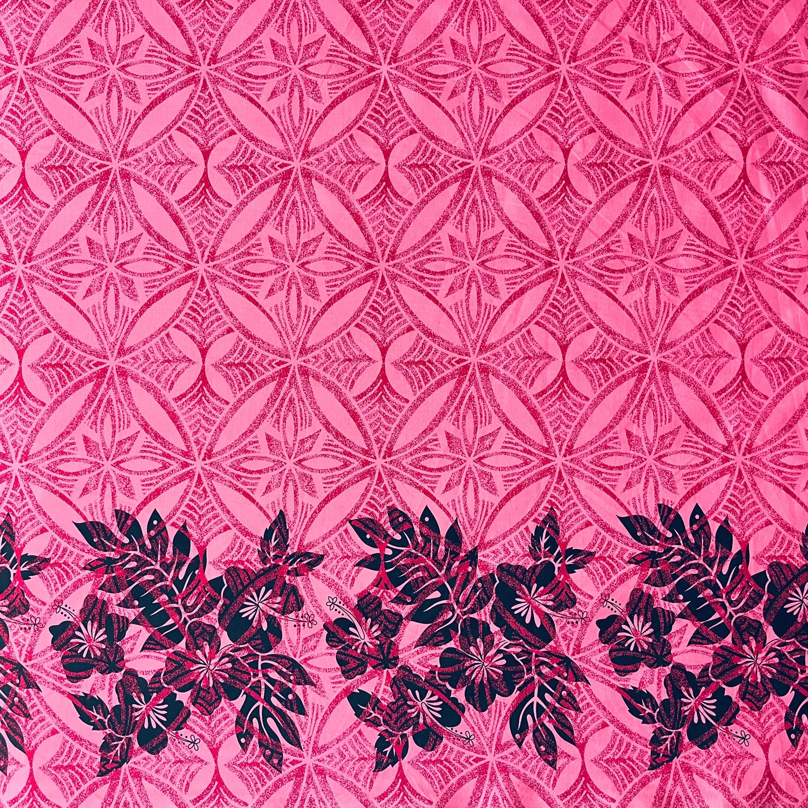 Tropical Floral Border Polyester Fabric | Islands Fabric