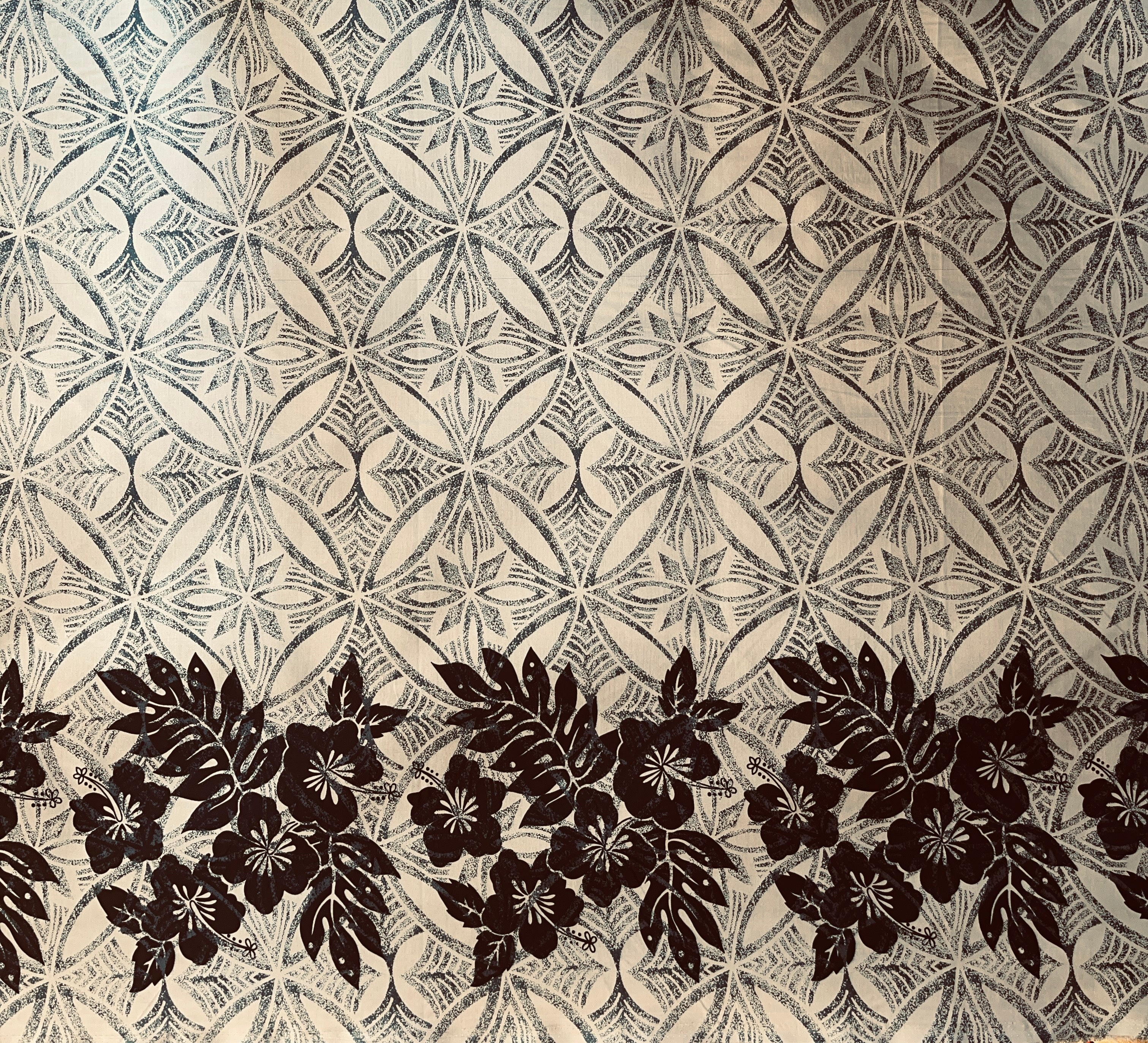 Tropical Floral Border Polyester Fabric | Islands Fabric