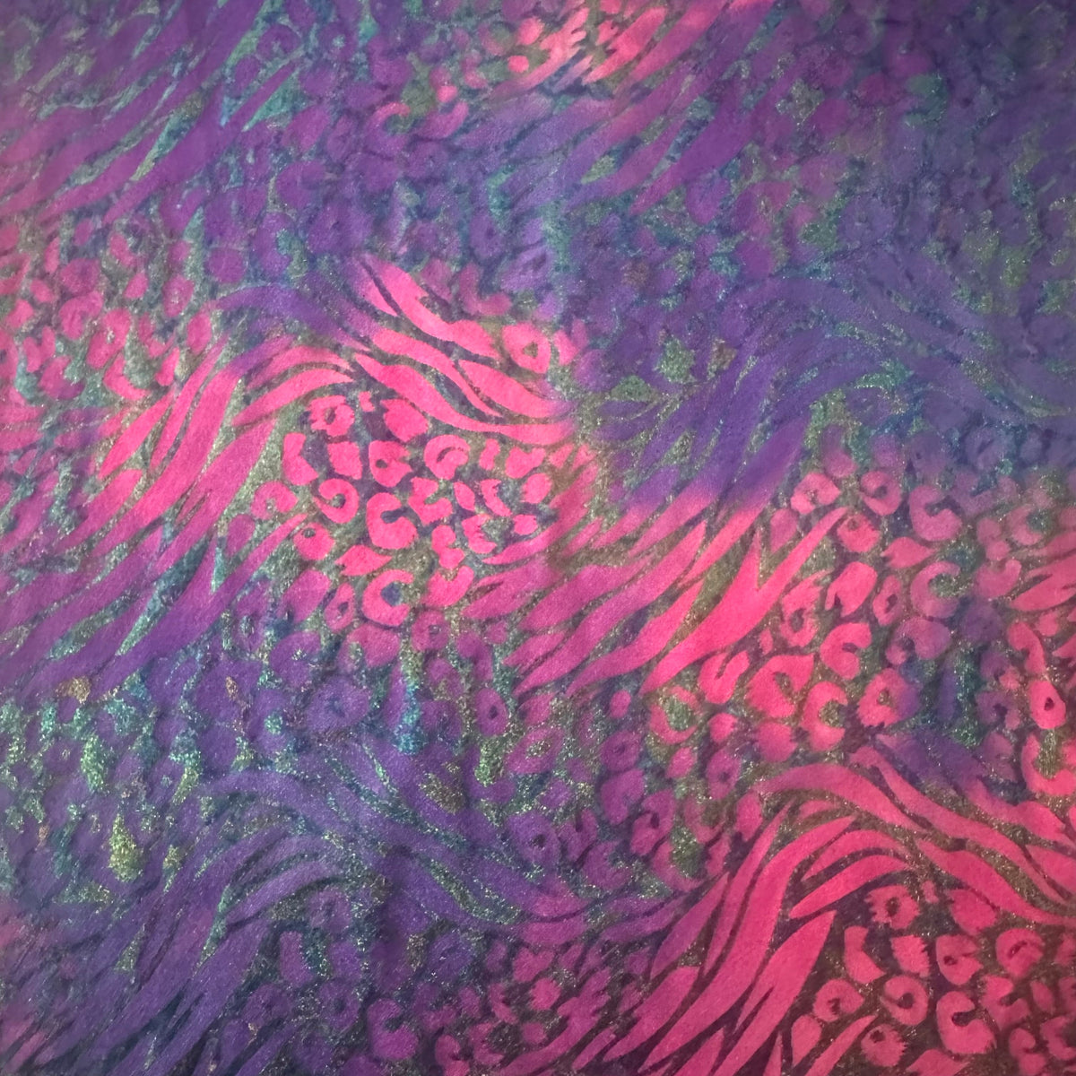 Animal Tie Dye 3D Foil 4-Way Nylon Stretch Fabric | Spandex Palace