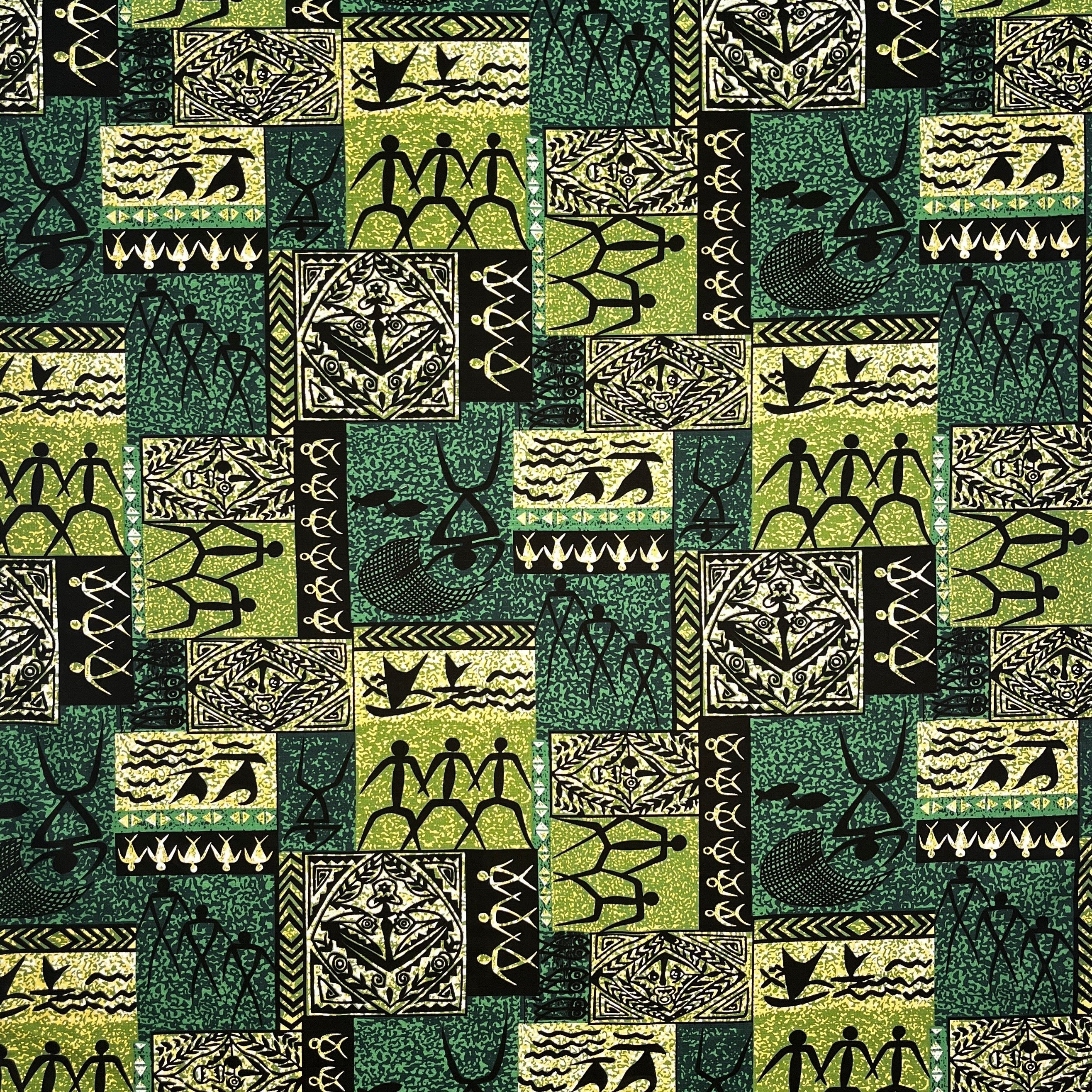 Hawaiian Tapa Petroglyphs Light Barkcloth Fabric | Islands Fabric