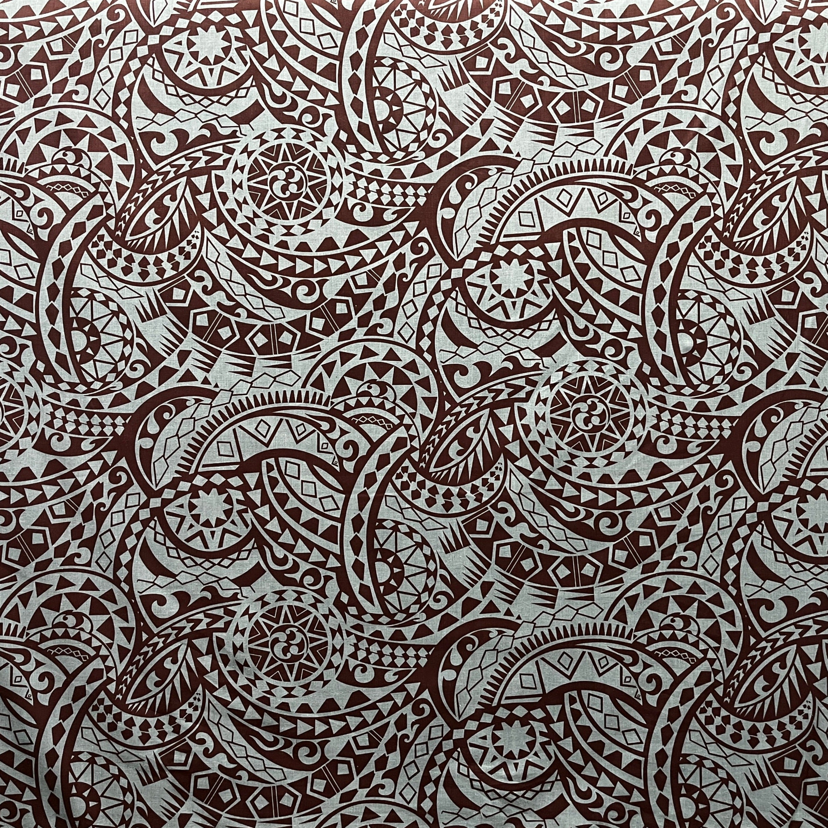 Traditional Tattoo Polynesian Chambray (Denim Look) Fabric | Islands Fabric