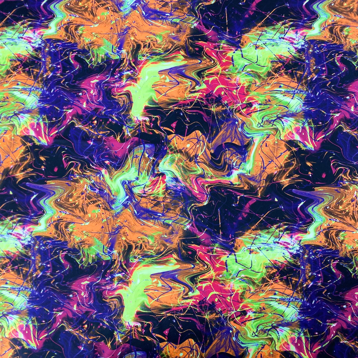 Multicolor Laser Tie Dye Print Nylon Spandex Fabric