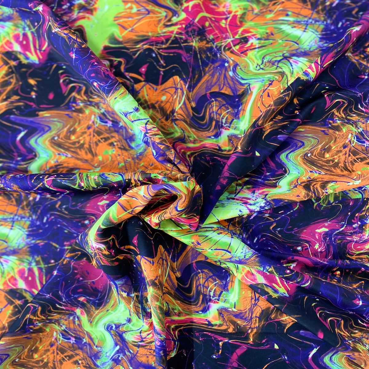 Multicolor Laser Tie Dye Print Nylon Spandex Fabric