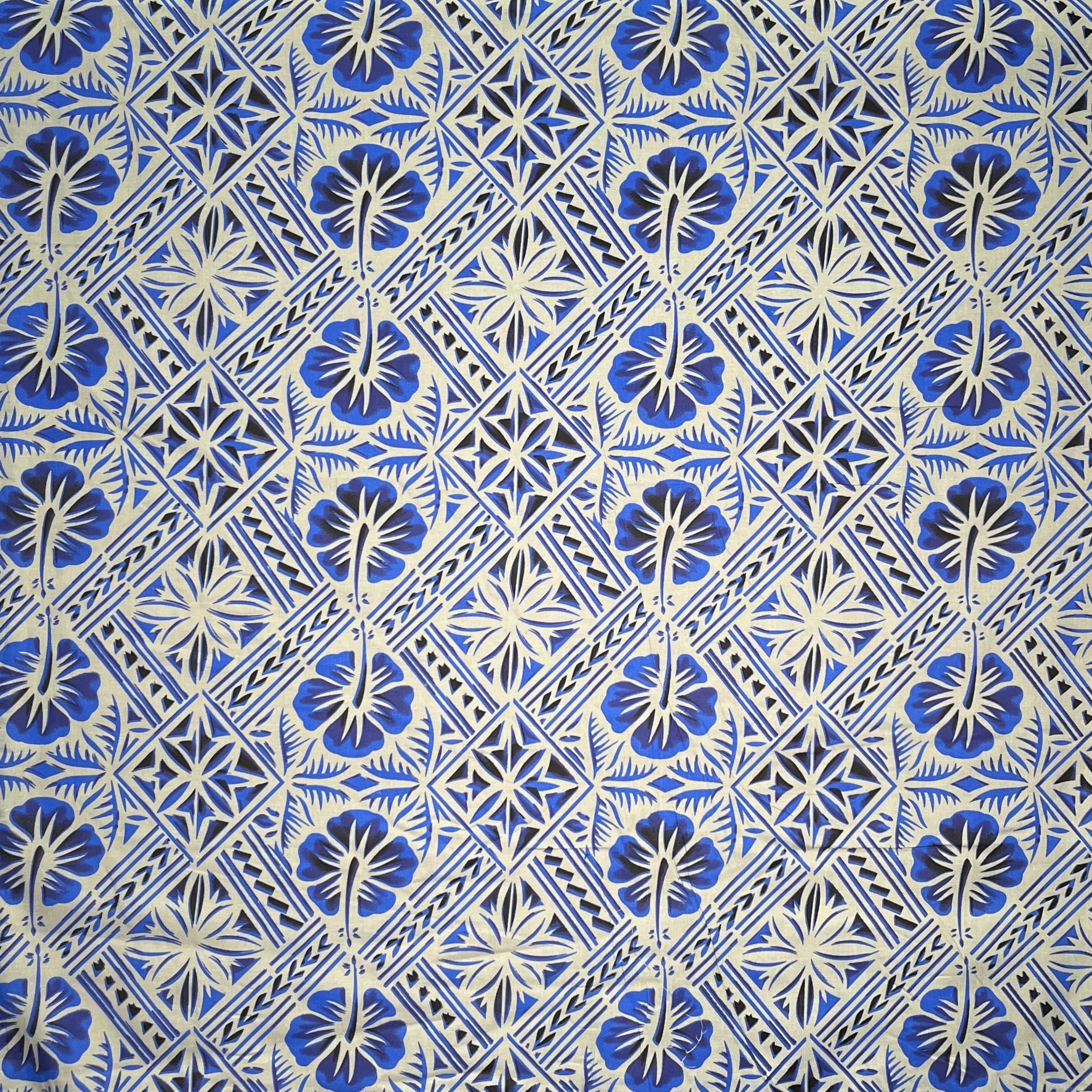 Traditional Tapa Hibiscus Cotton Fabric | Islands Fabric