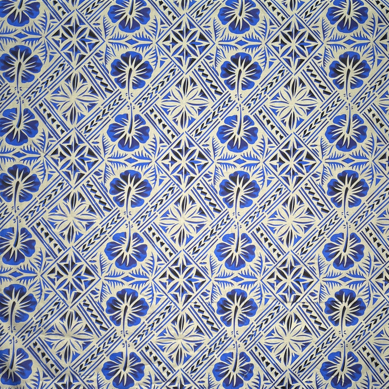 Traditional Tapa Hibiscus Cotton Fabric | Islands Fabric